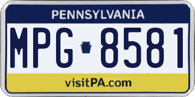 PA license plate MPG8581
