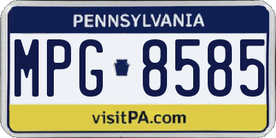 PA license plate MPG8585
