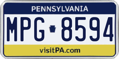 PA license plate MPG8594