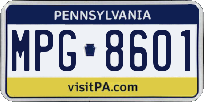 PA license plate MPG8601