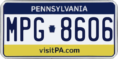 PA license plate MPG8606