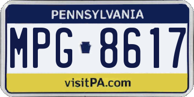 PA license plate MPG8617