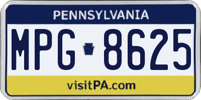 PA license plate MPG8625