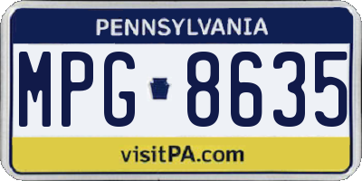 PA license plate MPG8635