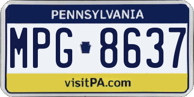 PA license plate MPG8637
