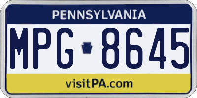 PA license plate MPG8645
