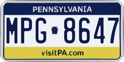 PA license plate MPG8647