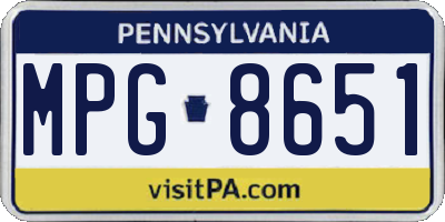 PA license plate MPG8651