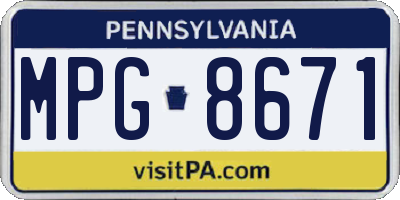 PA license plate MPG8671