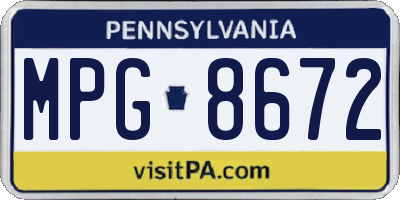 PA license plate MPG8672