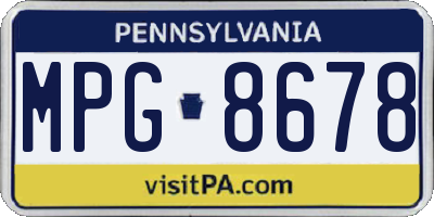 PA license plate MPG8678