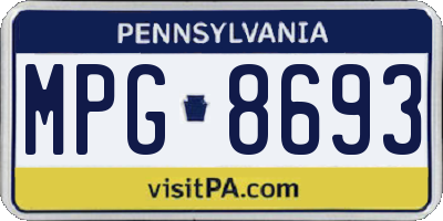 PA license plate MPG8693