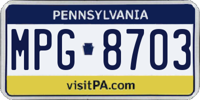 PA license plate MPG8703