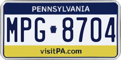 PA license plate MPG8704