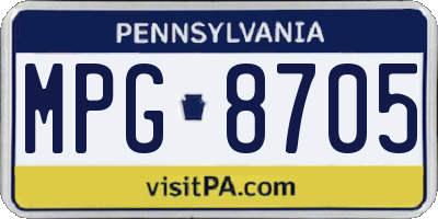 PA license plate MPG8705