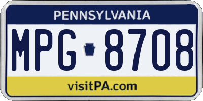 PA license plate MPG8708