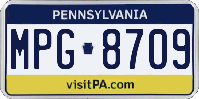 PA license plate MPG8709
