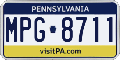 PA license plate MPG8711