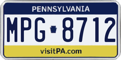 PA license plate MPG8712