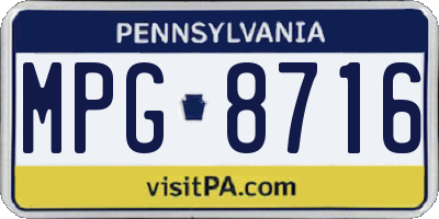 PA license plate MPG8716