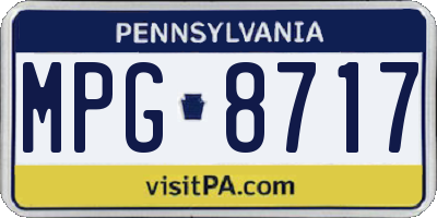 PA license plate MPG8717