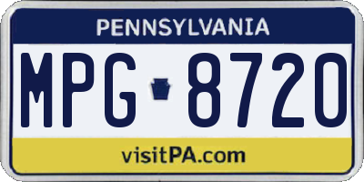 PA license plate MPG8720