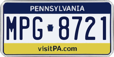 PA license plate MPG8721