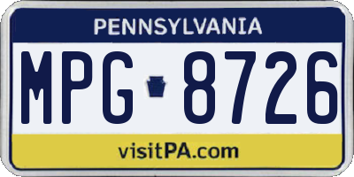 PA license plate MPG8726