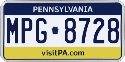 PA license plate MPG8728