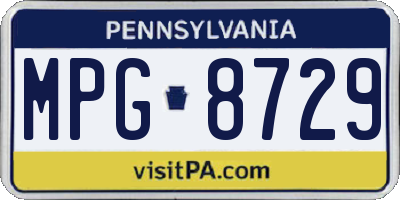 PA license plate MPG8729
