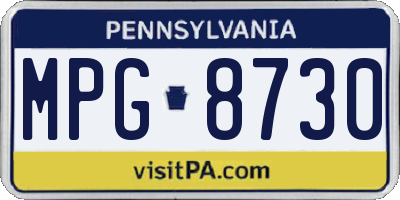 PA license plate MPG8730