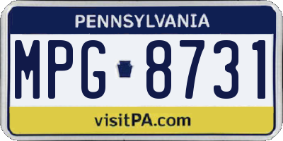 PA license plate MPG8731