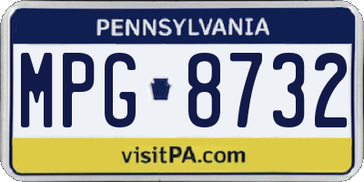 PA license plate MPG8732
