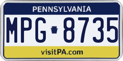 PA license plate MPG8735
