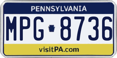 PA license plate MPG8736