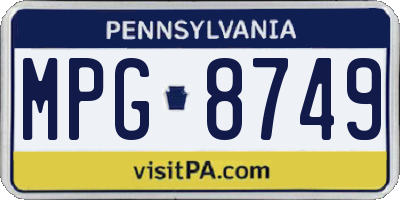 PA license plate MPG8749