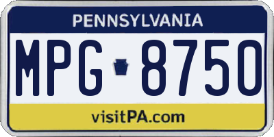 PA license plate MPG8750