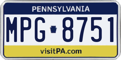 PA license plate MPG8751