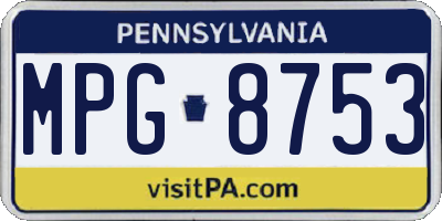PA license plate MPG8753