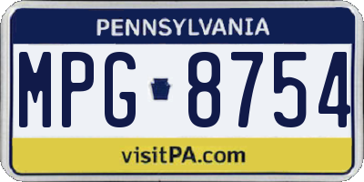 PA license plate MPG8754