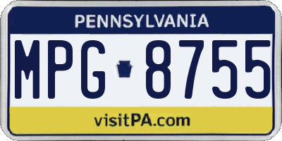 PA license plate MPG8755