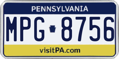 PA license plate MPG8756