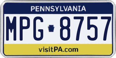PA license plate MPG8757