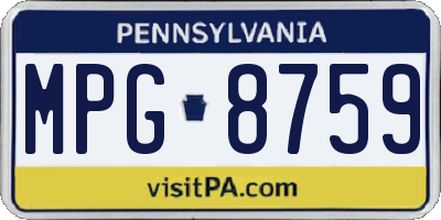 PA license plate MPG8759