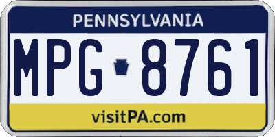 PA license plate MPG8761