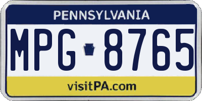 PA license plate MPG8765