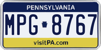 PA license plate MPG8767