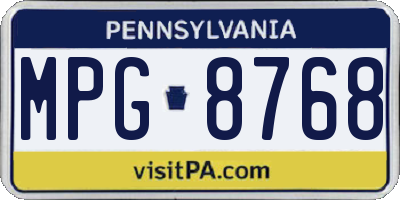 PA license plate MPG8768