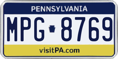 PA license plate MPG8769