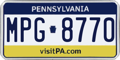 PA license plate MPG8770